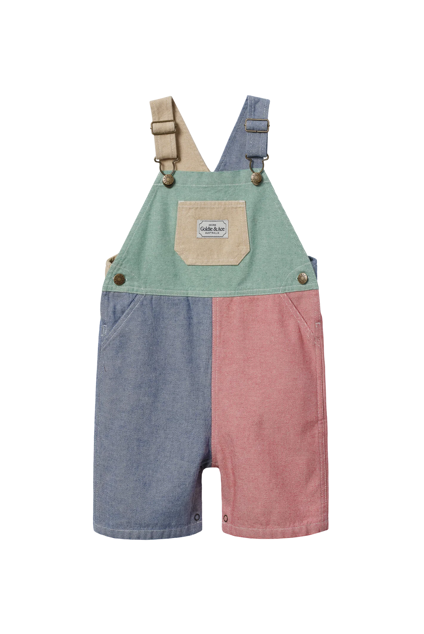 Goldie & Ace - Patchwork Stripe Burton Overalls Goldie + Ace