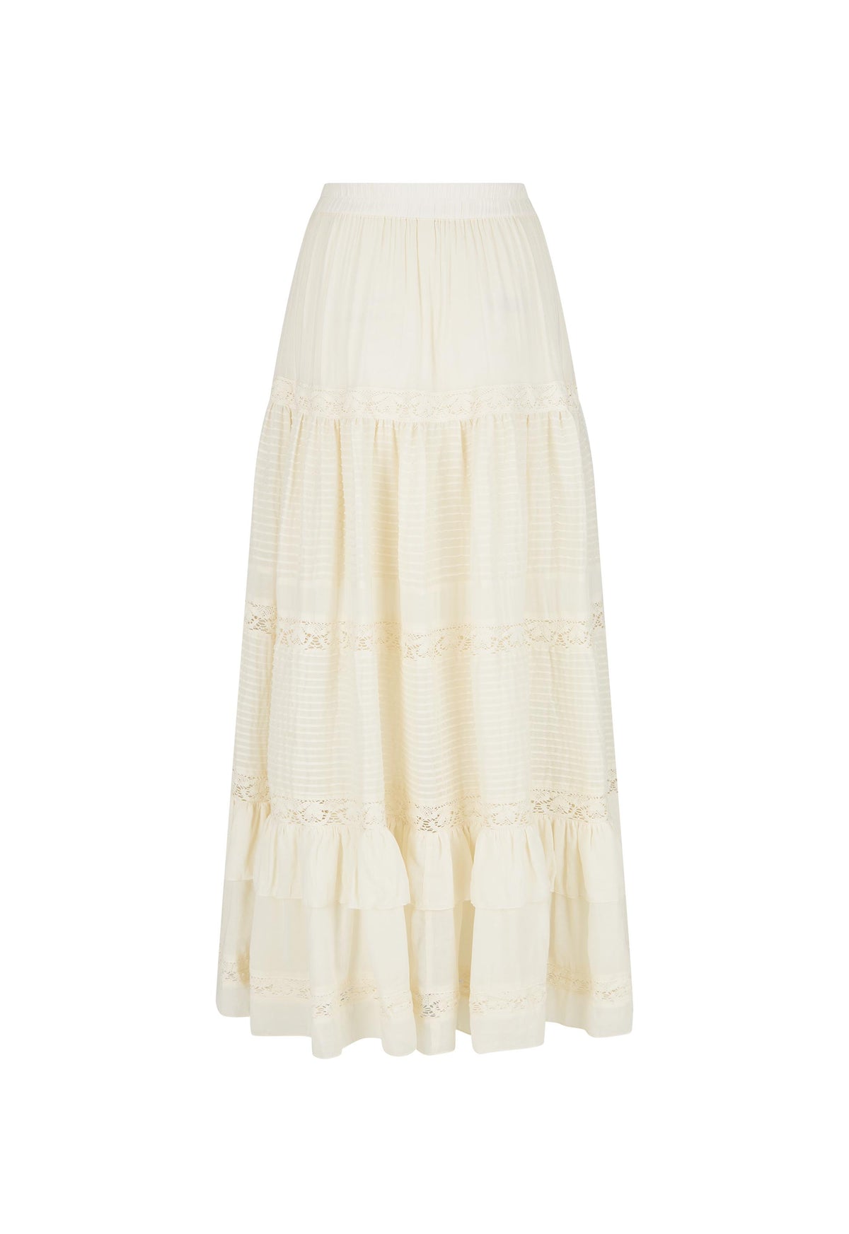Spell - Ines Tiered Maxi Skirt (Light Sand) Spell