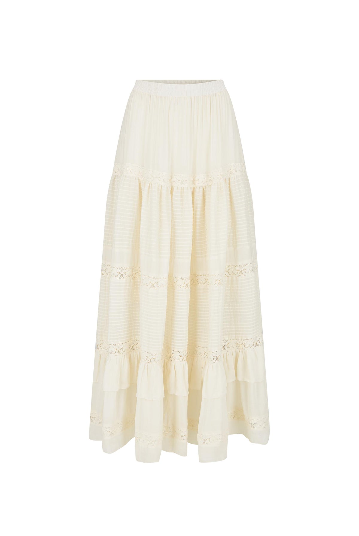 Spell - Ines Tiered Maxi Skirt (Light Sand) Spell