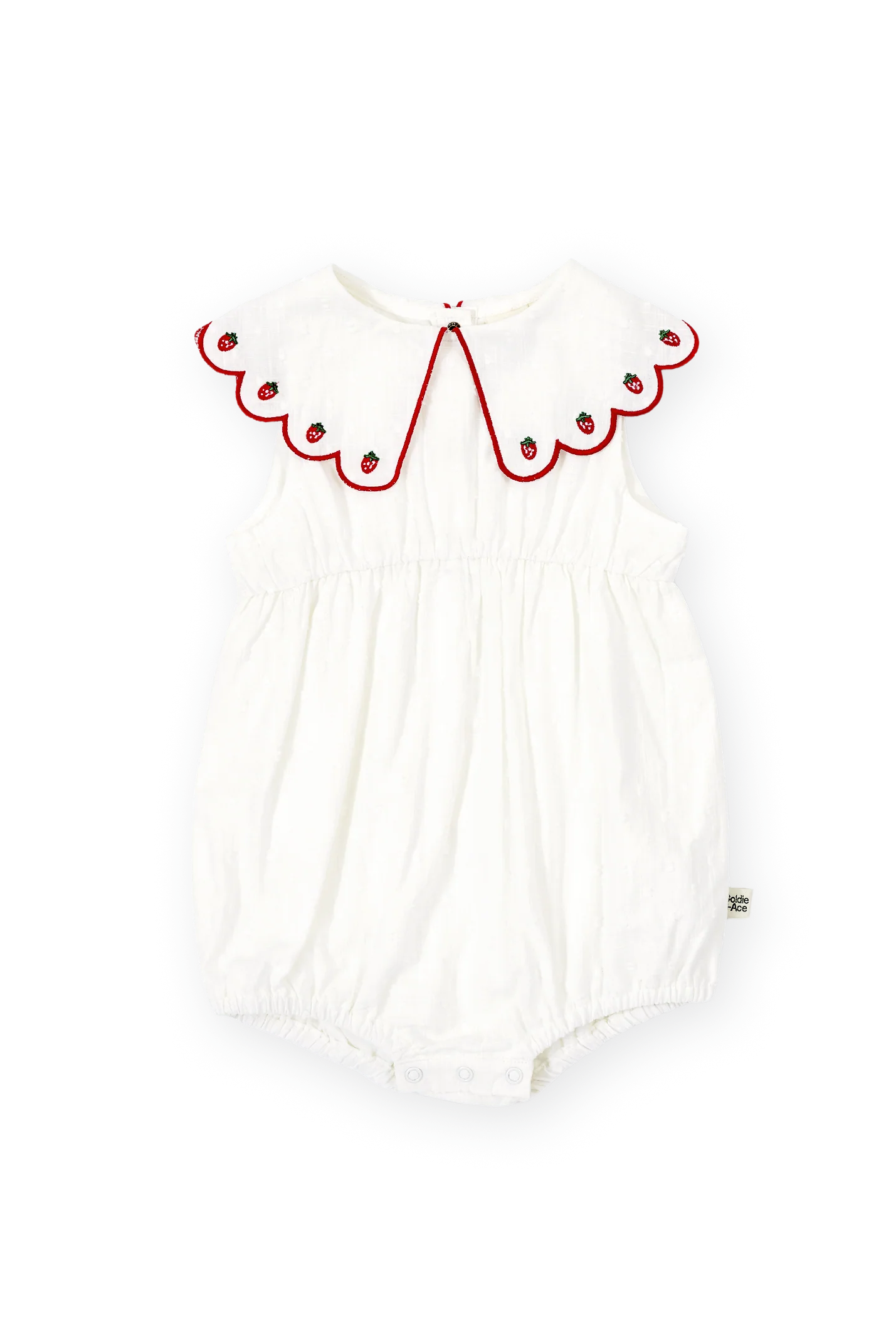 Goldie + Ace - Scallop Collar Strawberry Romper Goldie + Ace