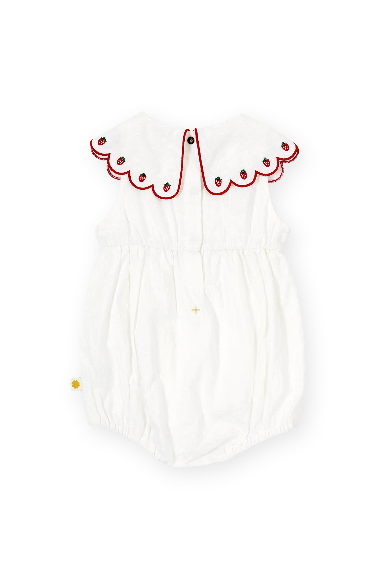 Goldie + Ace - Scallop Collar Strawberry Romper Goldie + Ace