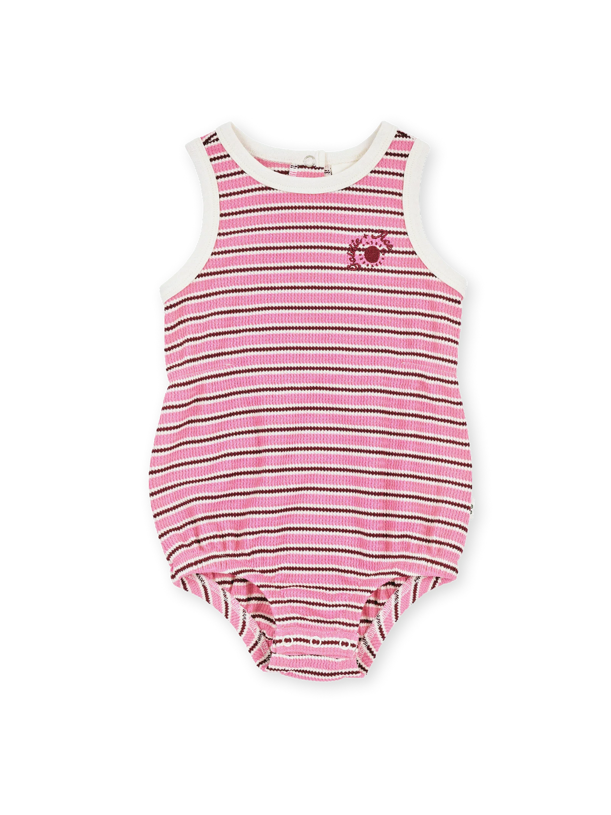 Goldie + Ace - Waffle Bubble Romper (Pink) Dear Blackbird Boutique