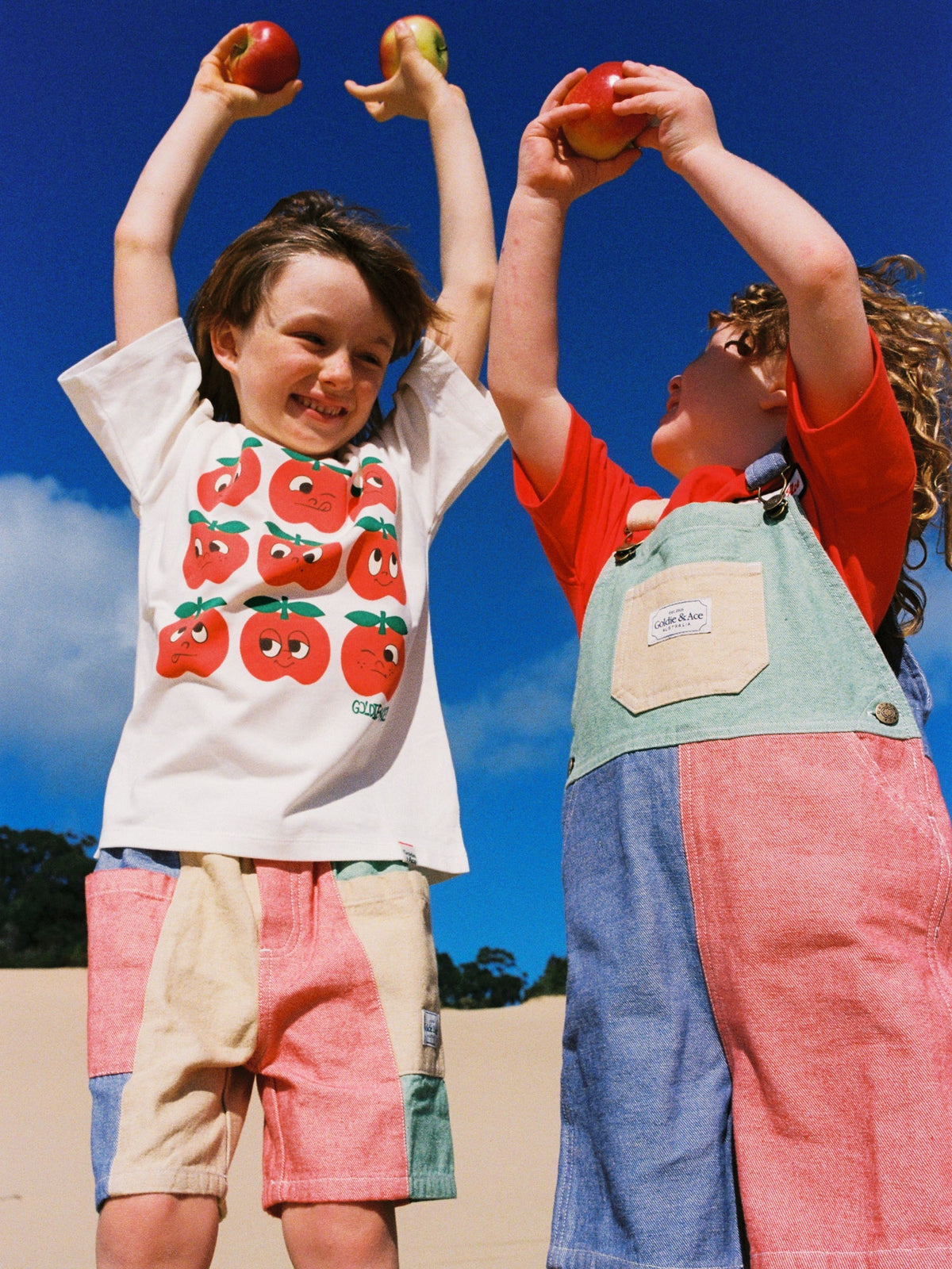 Goldie & Ace - Patchwork Stripe Burton Overalls Goldie + Ace