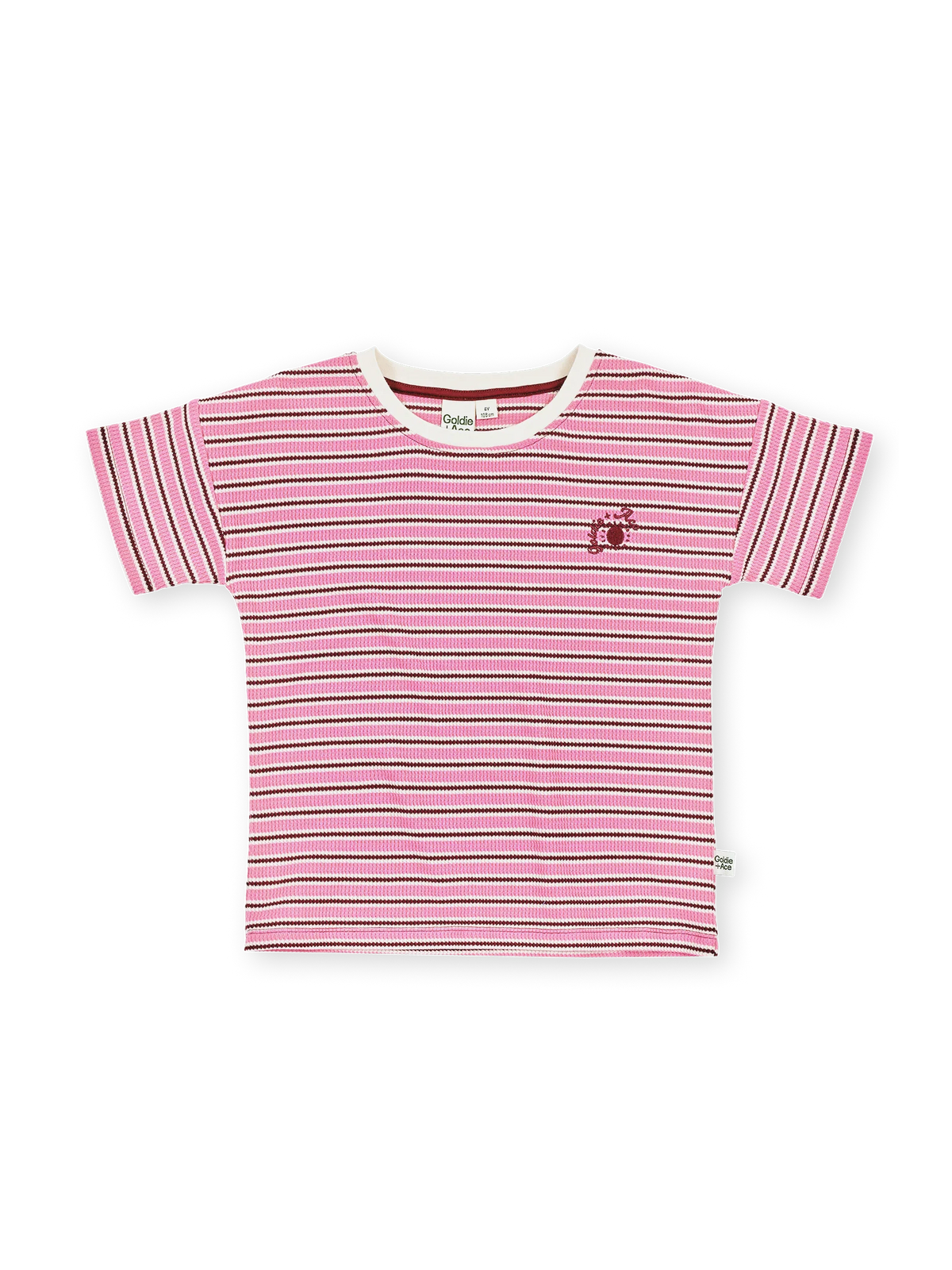 Goldie + Ace - Waffle Stripe T-Shirt (Pink) Goldie + Ace
