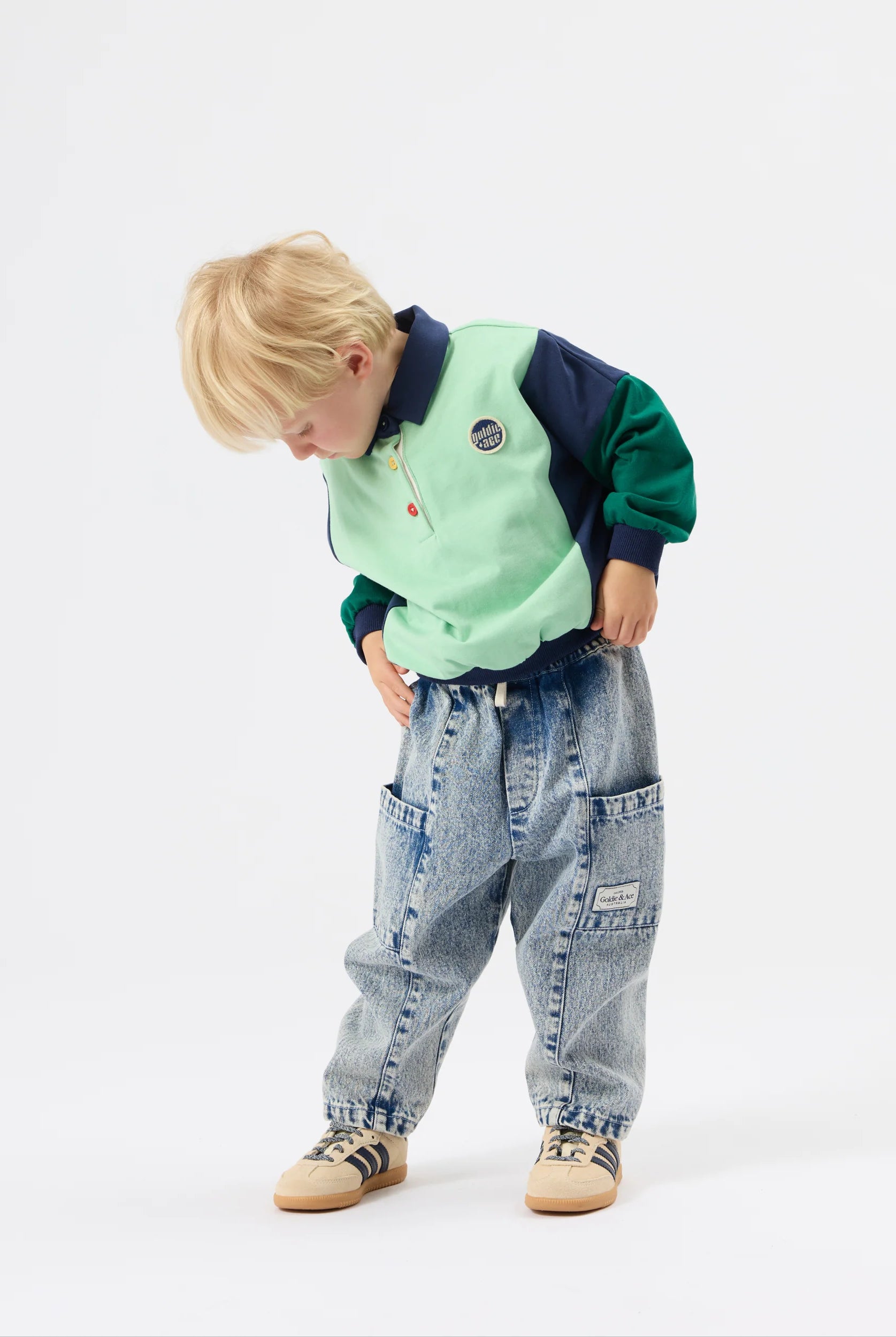 Goldie & Ace - Kit Denim Pocket Pant Light Denim (Blue) Goldie + Ace