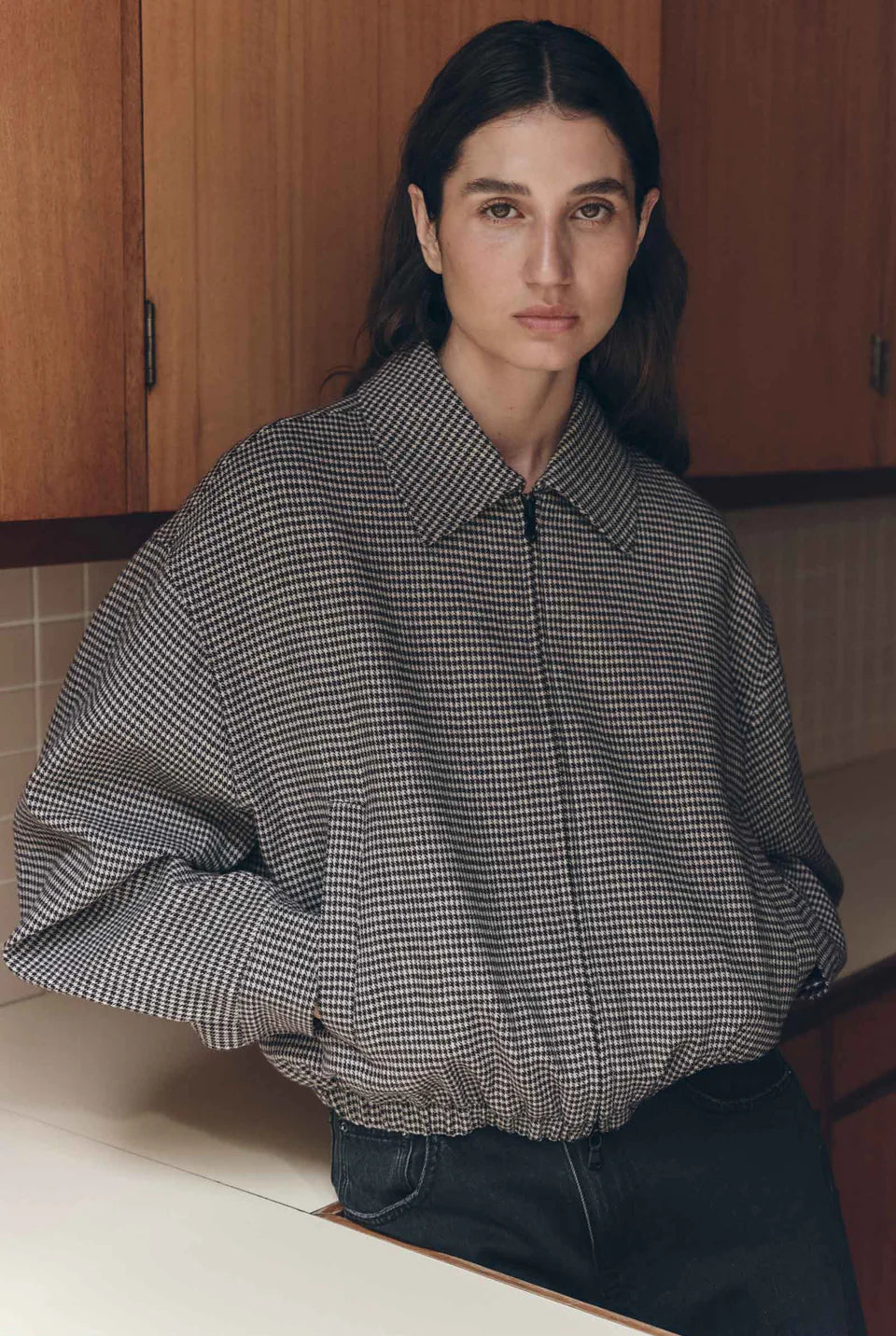 Assembly Label - Solana Wool Coat (Brown Black Chck) Assembly Label