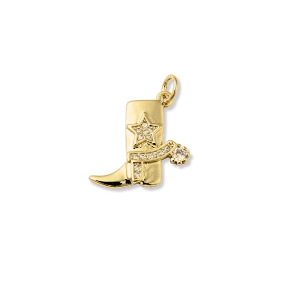 Cowboy Boot Charm (Gold) By Barny