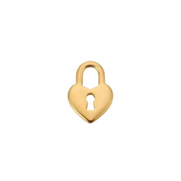Heart Lock Charm (Gold) By Barny