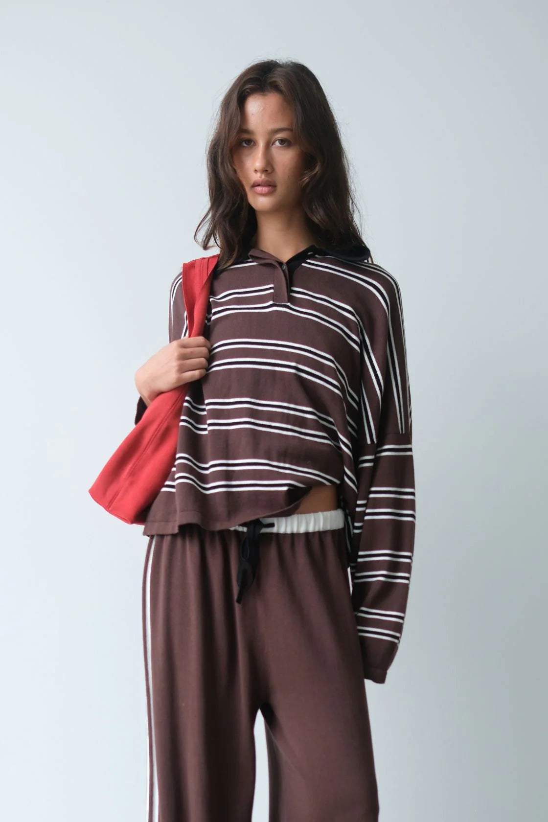 Arcaa - Rayne Knit Jersey (Espresso, Black & Cream Stripe) Arcaa