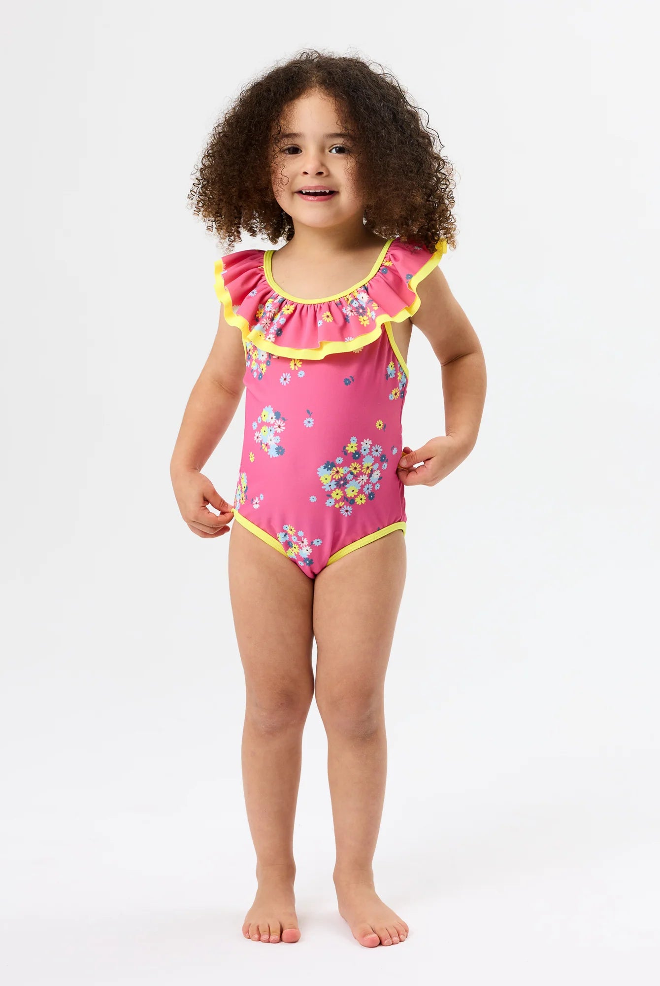 Goldie + Ace - Floral Frill Collar Swimsuit Goldie + Ace