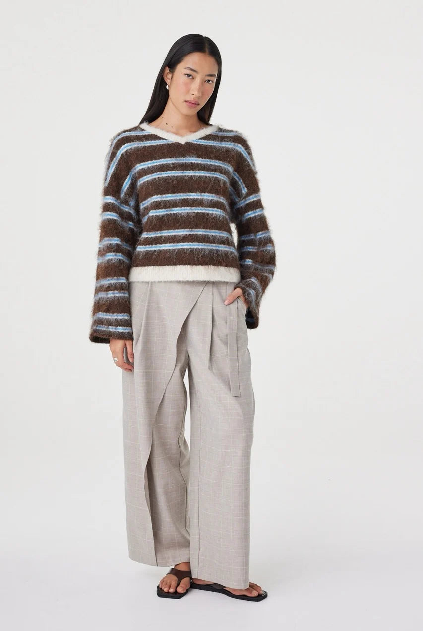 Arcaa - Lucca Sweater (Espresso & Blue Stripe) Arcaa