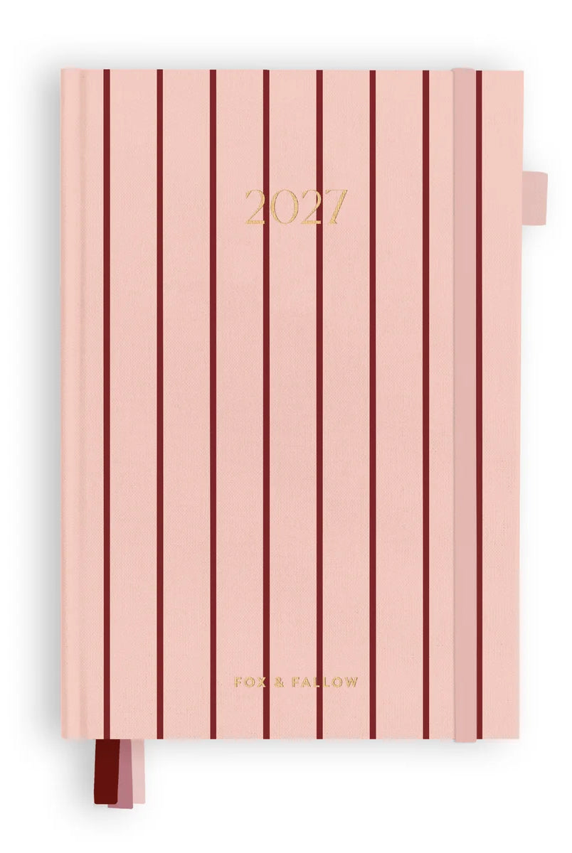 Fox & Fallow - 2027 A5 Horizontal Planner (Rose Pinstripe) Fox & Fallow