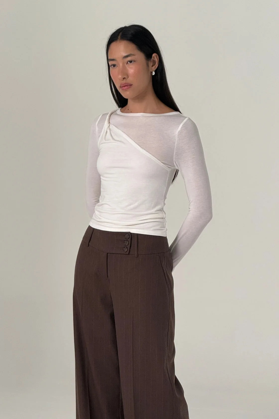 Arcaa - Mabel LS Twist Top (Cream) Arcaa