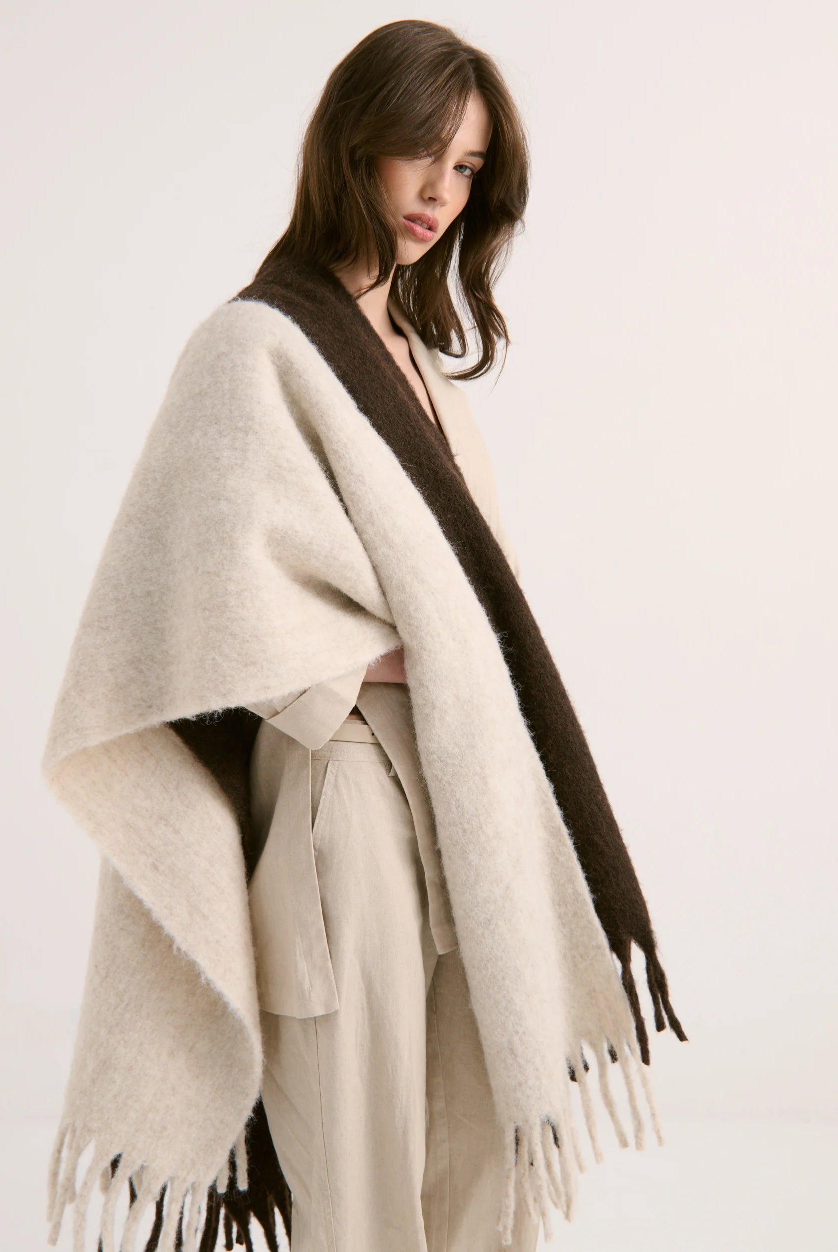 Betty Plain Wool Scarf (Oatmeal) Dear Blackbird Boutique
