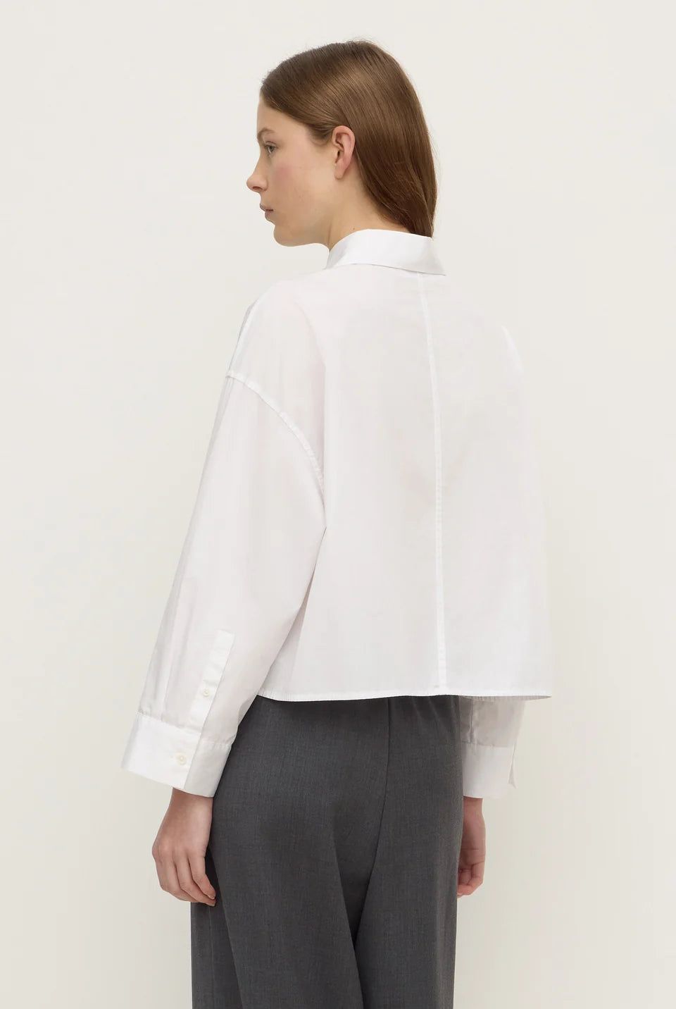 Assembly Label - Aurora Cropped Poplin Shirt (White) Assembly Label