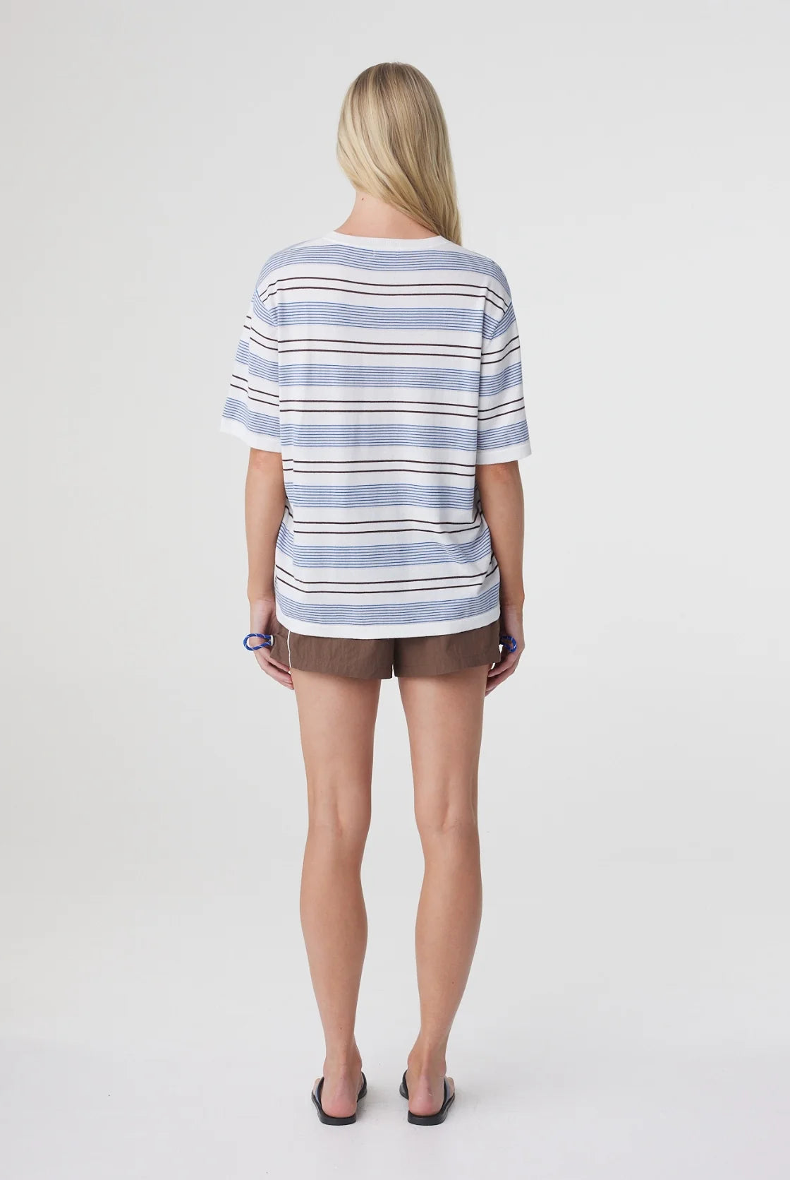Arcaa - Noor Tee (White & Blue Retro Stripe) Arcaa