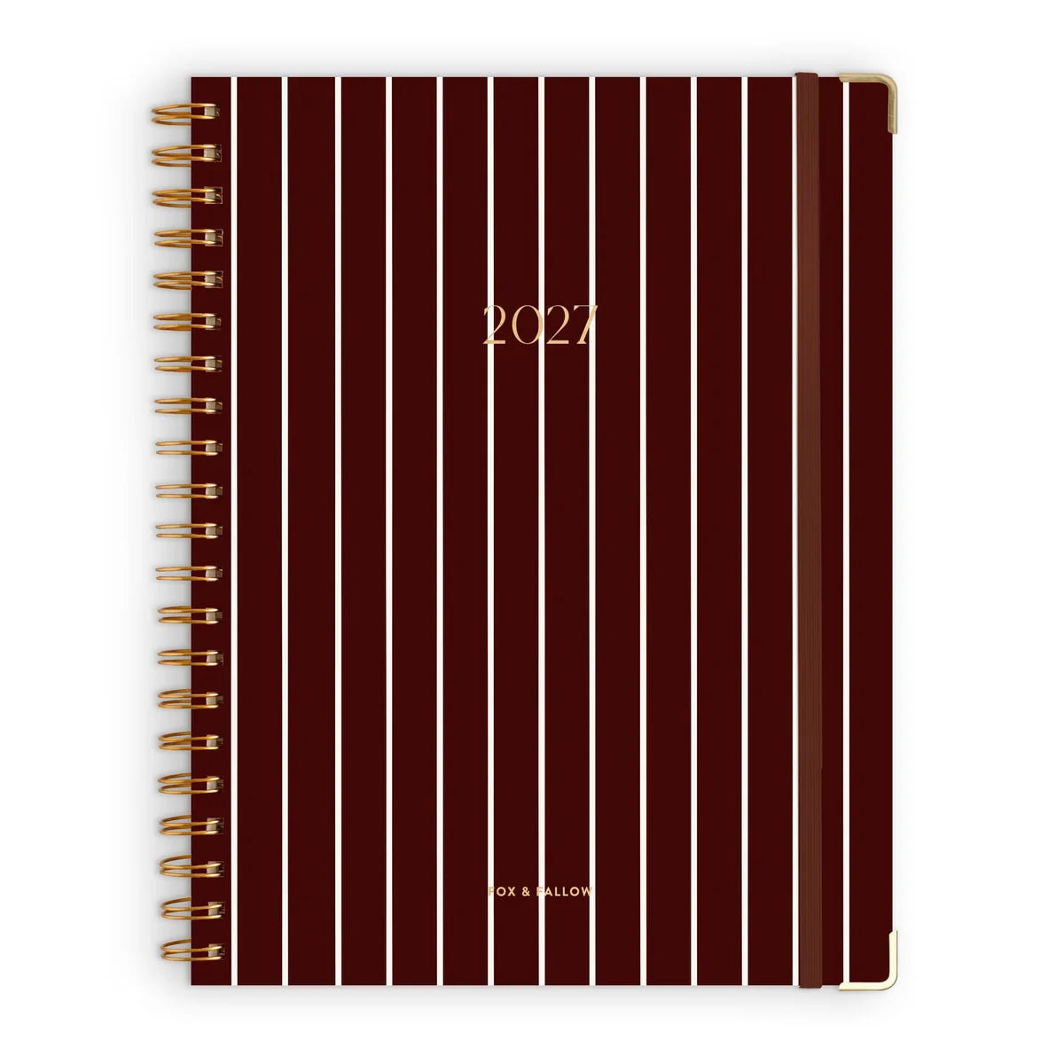 Fox & Fallow - 2027 A4 Academic Vertical Planner (Merlot Pinstripe) Fox & Fallow
