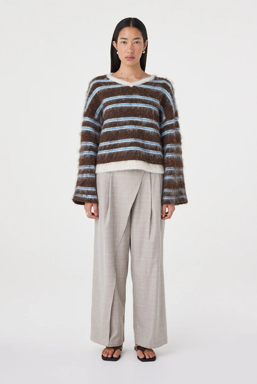 Arcaa - Lucca Sweater (Espresso & Blue Stripe) Arcaa