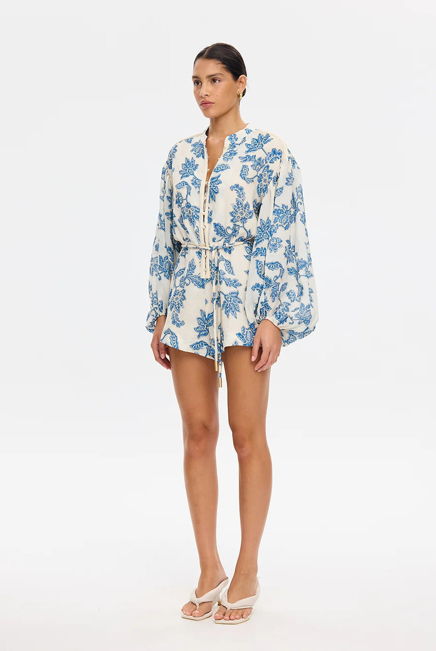Kivari - Bluebell Playsuit (Blue Ecru) Kivari