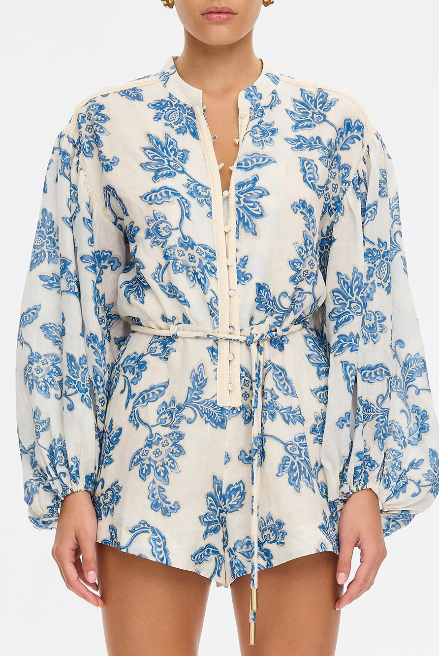 Kivari - Bluebell Playsuit (Blue Ecru) Kivari