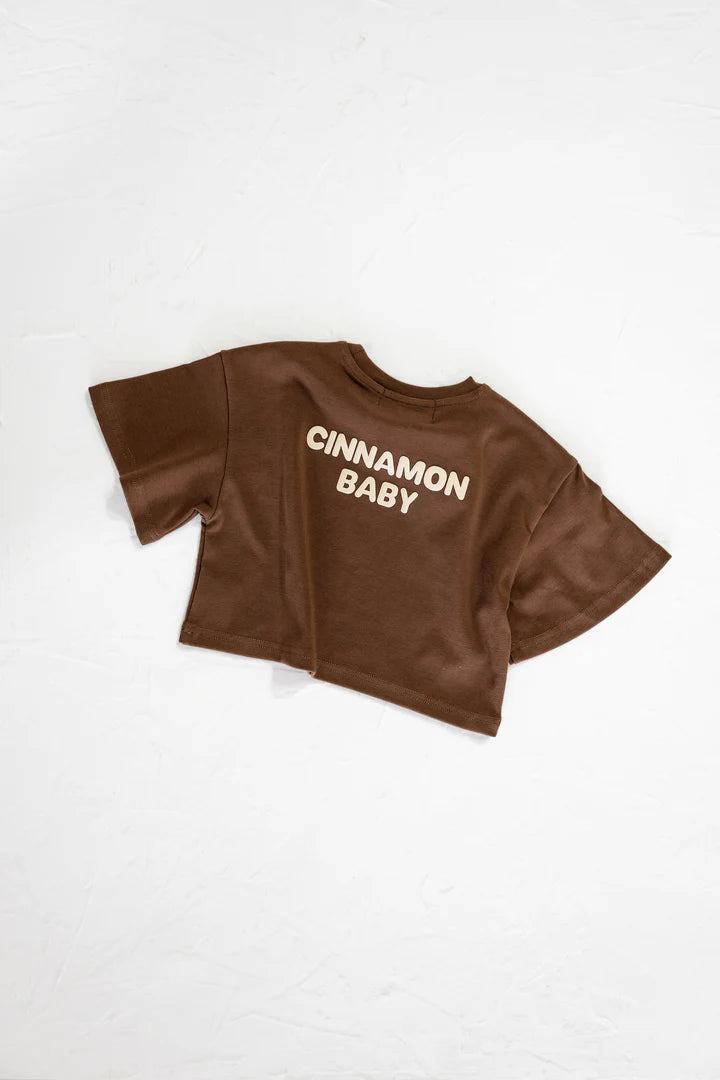 Cinnamon Baby - Puff Sleeve Oversized Tee (Chocolate) Cinnamon Baby