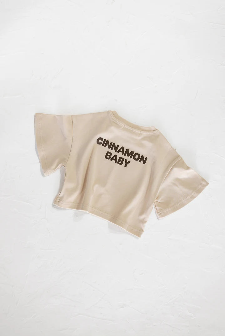 Cinnamon Baby - Puff Sleeve Oversized Tee (Cream) Cinnamon Baby