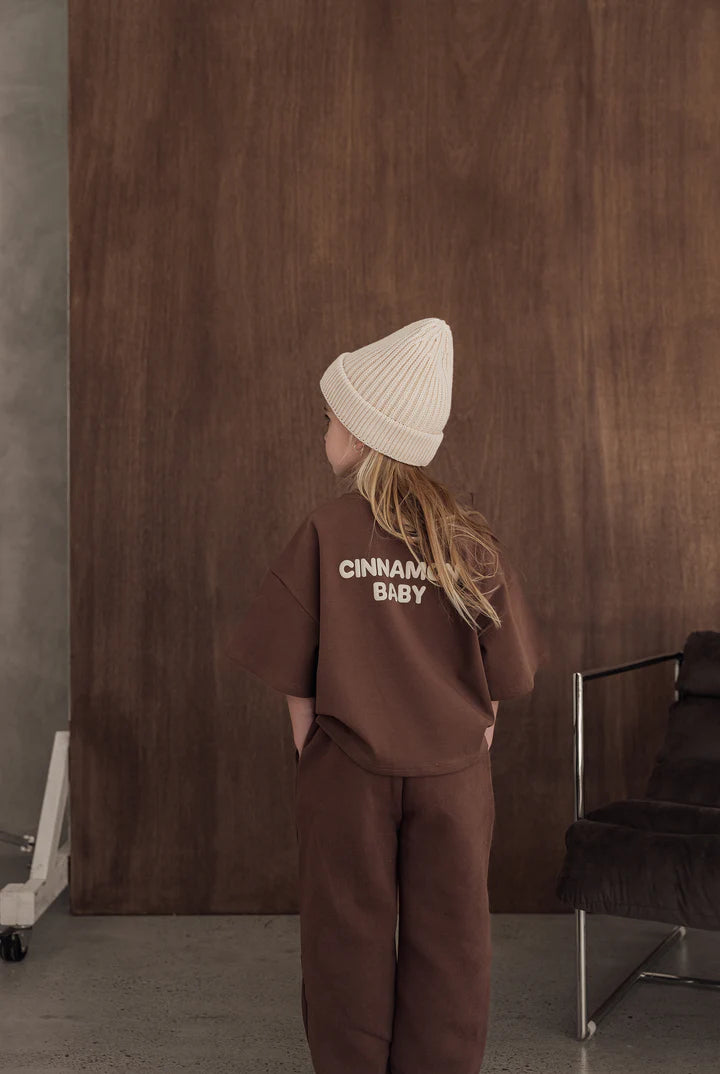 Cinnamon Baby - Puff Sleeve Oversized Tee (Chocolate) Cinnamon Baby