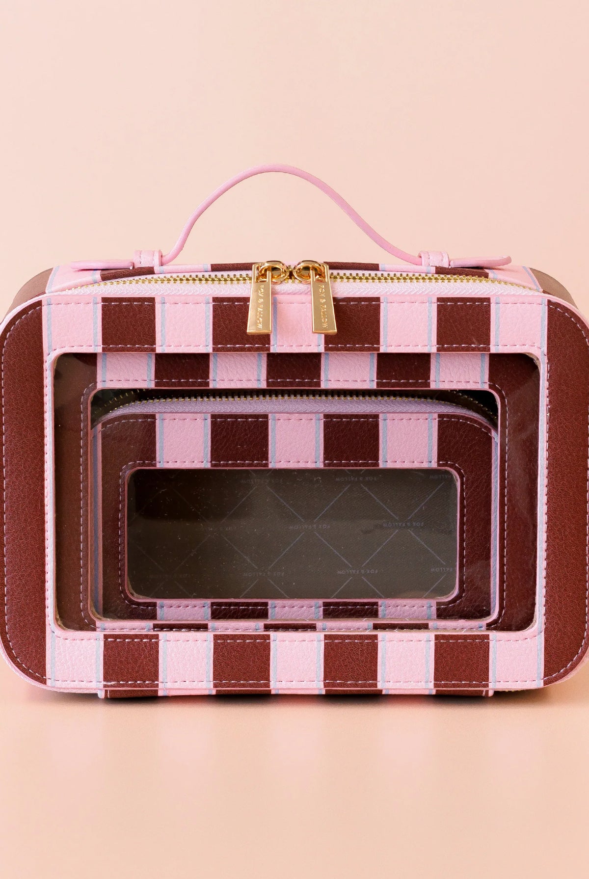 Fox & Fallow - Cosmetic Nested Trio Set (Burgundy Stripe) Fox & Fallow