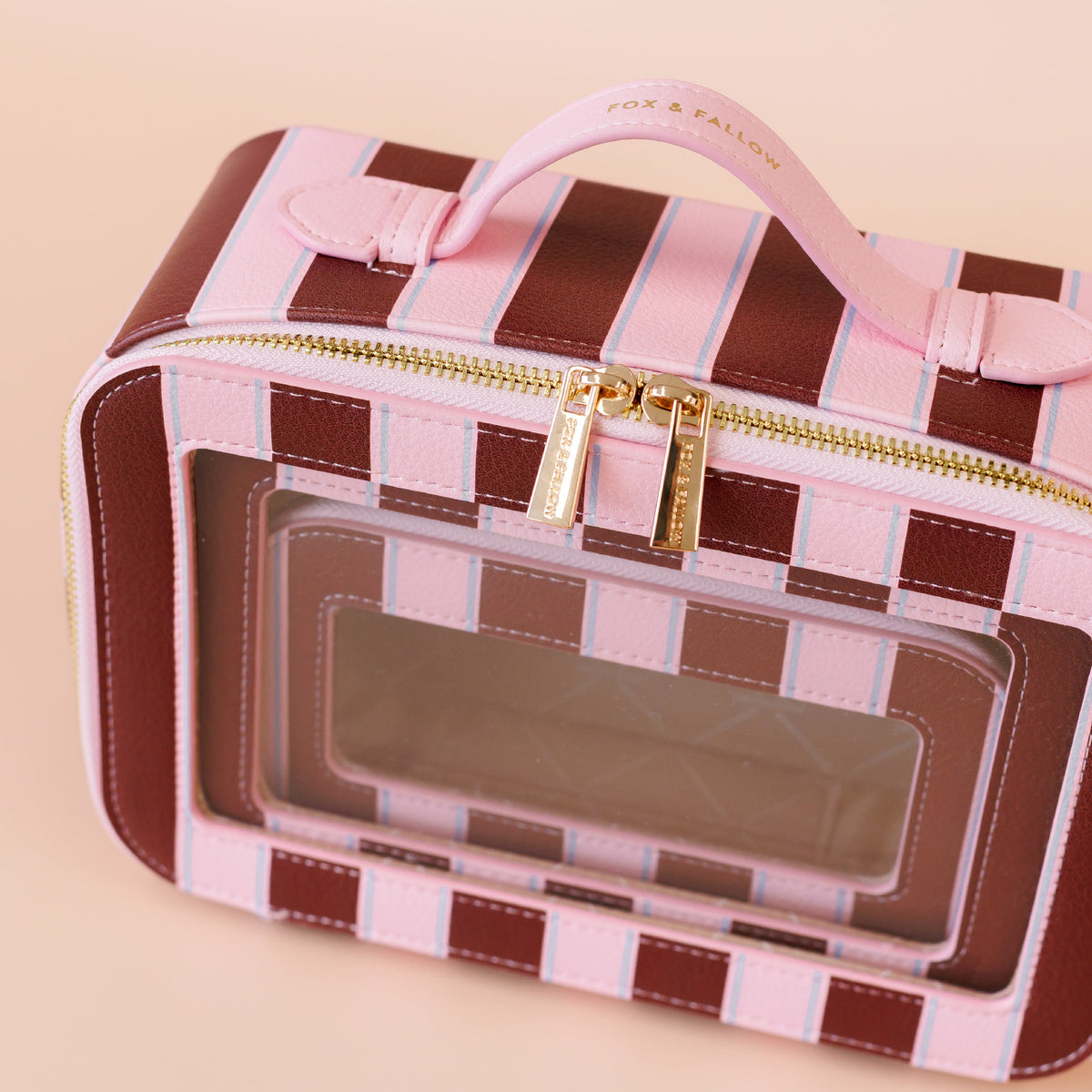 Fox & Fallow - Cosmetic Nested Trio Set (Burgundy Stripe) Fox & Fallow