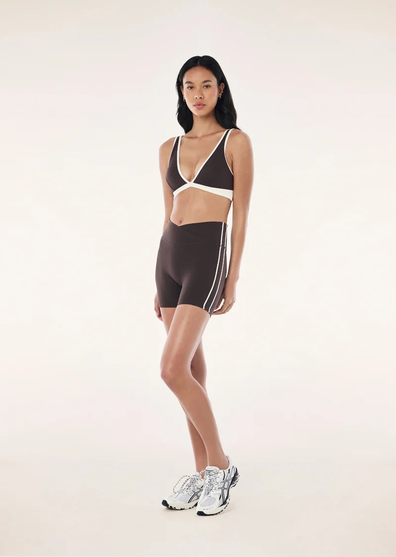 P.E Nation - Clarity 5 Inch Bike Shorts (Coffee/Whisper White) P.E Nation