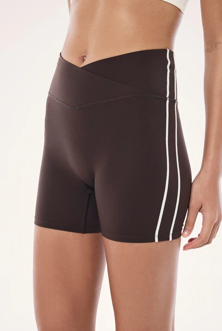 P.E Nation - Clarity 5 Inch Bike Shorts (Coffee/Whisper White) P.E Nation