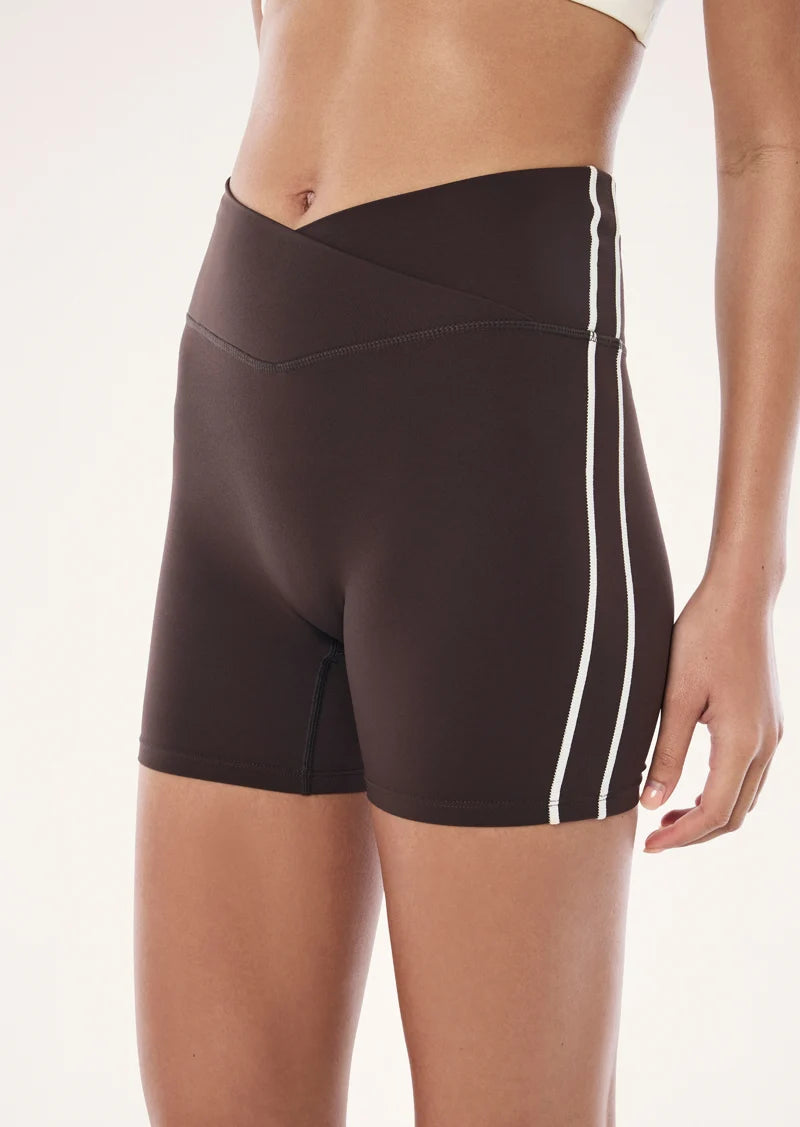 P.E Nation - Clarity 5 Inch Bike Shorts (Coffee/Whisper White) P.E Nation
