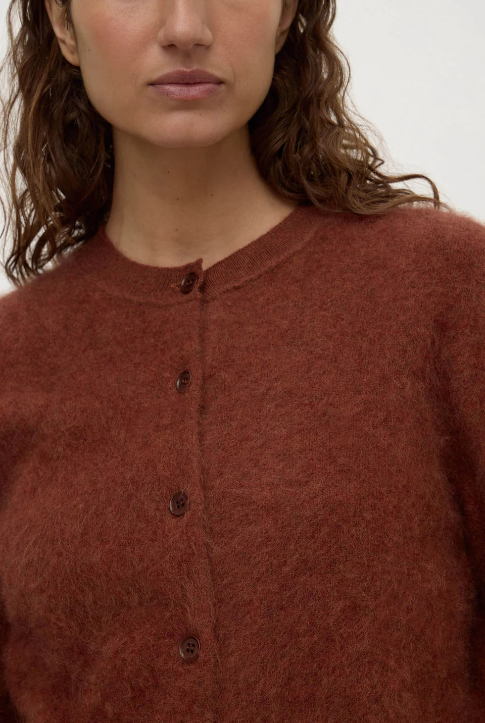 Assmebly Label - Carina Merino Wool Cardigan (Burnt Amber) Assembly Label