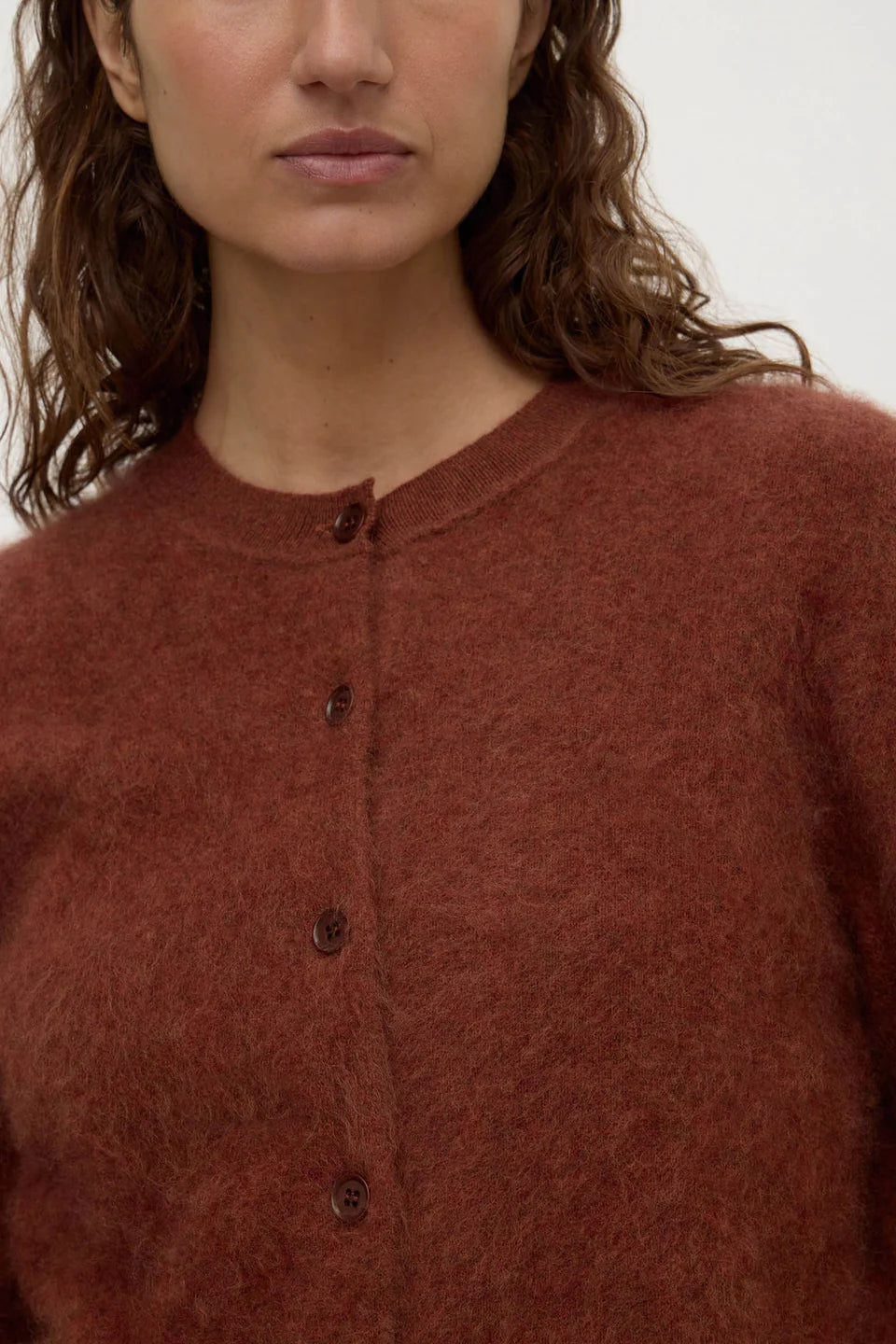 Assmebly Label - Carina Merino Wool Cardigan (Burnt Amber) Assembly Label
