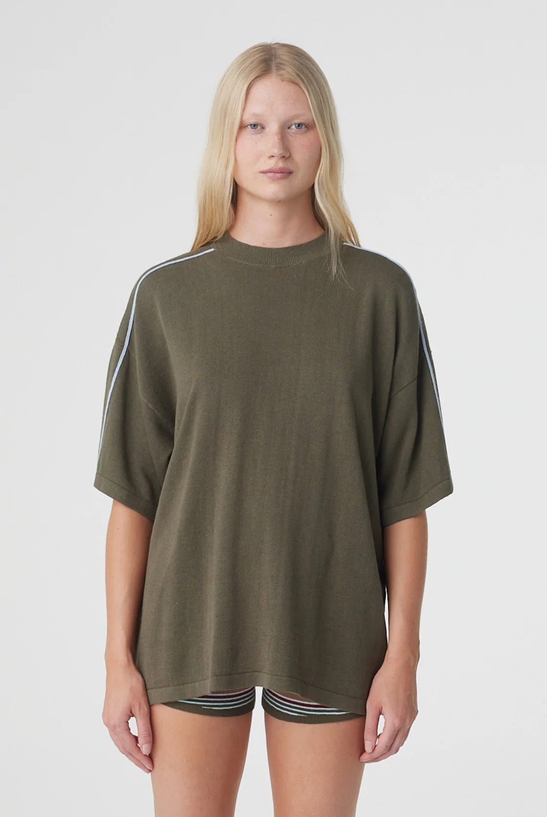 Arcaa - Pippa Oversized Tee (Smokey Olive & Dusk Blue) Arcaa