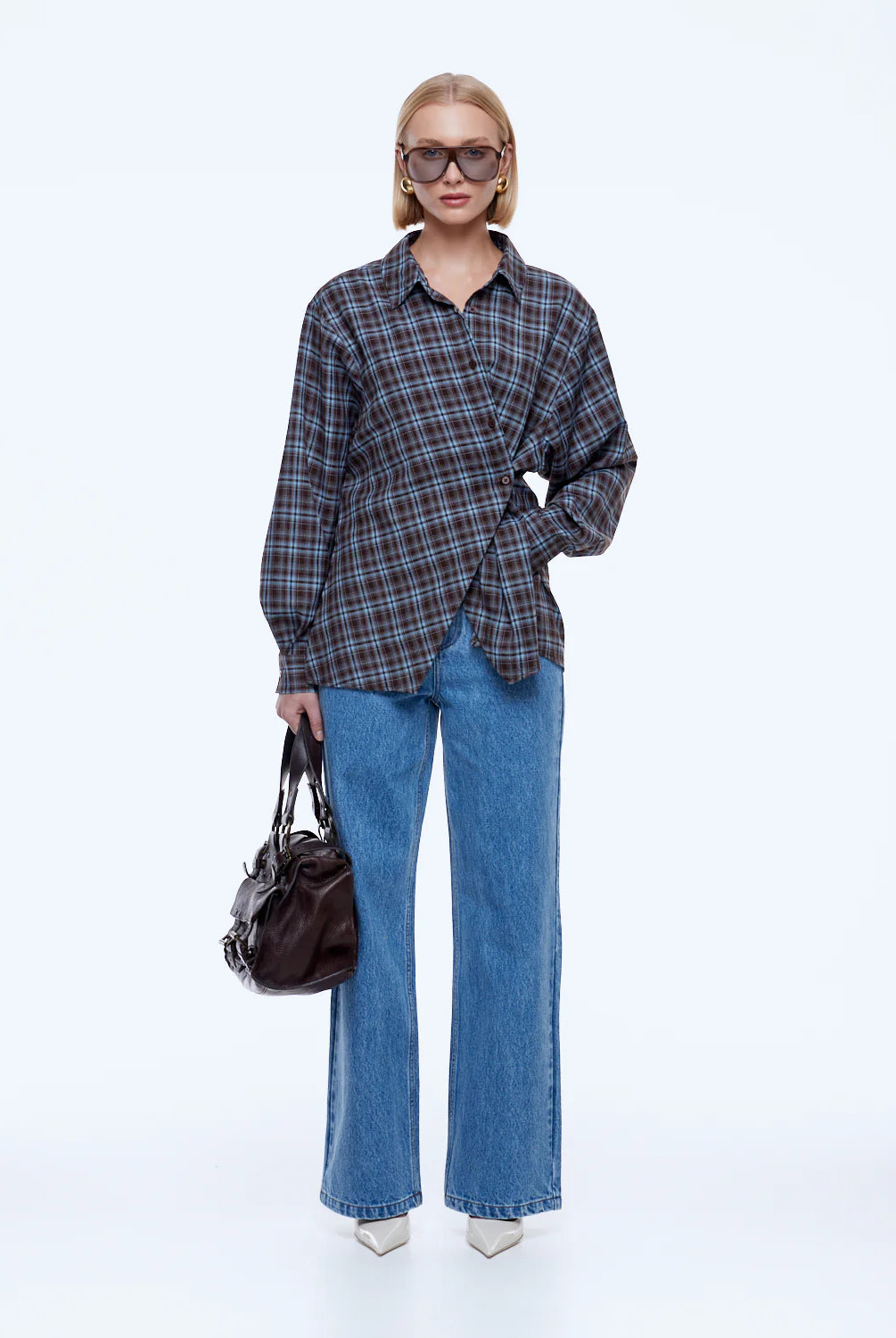 Ena Pelly - Bobbi Check Shirt (Brown/Blue) Ena Pelly