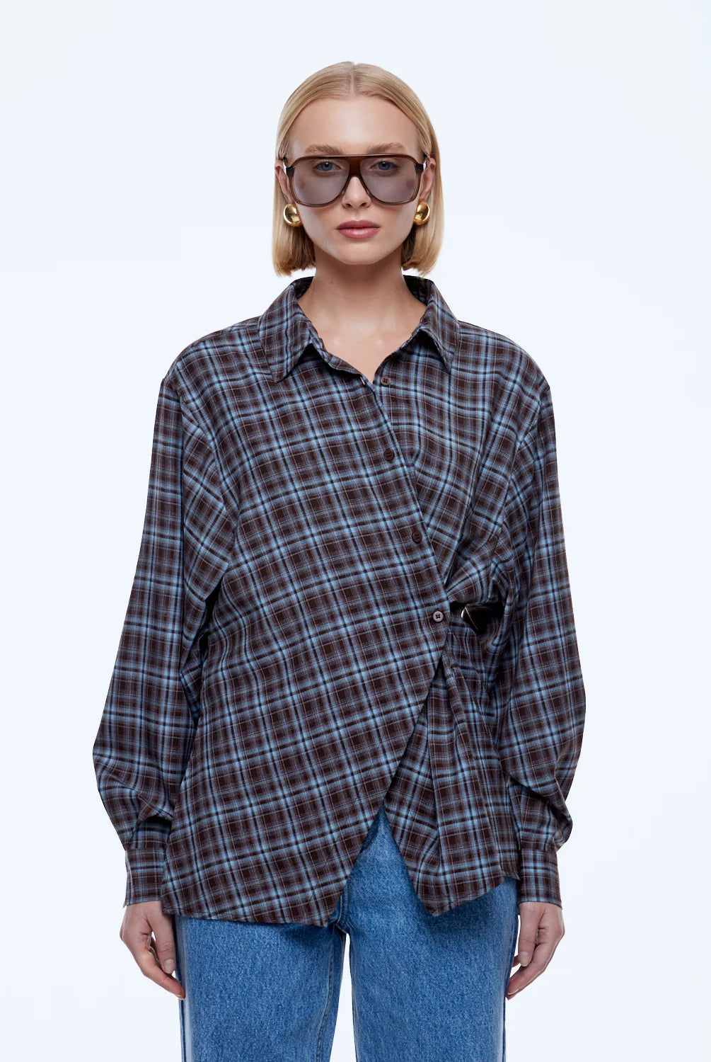 Ena Pelly - Bobbi Check Shirt (Brown/Blue) Ena Pelly
