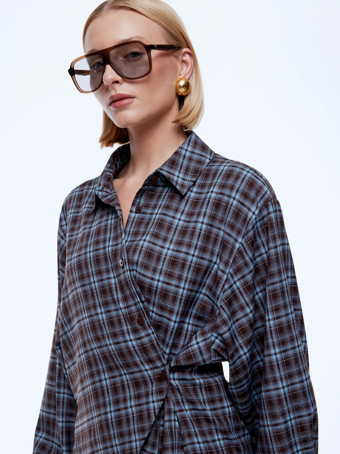 Ena Pelly - Bobbi Check Shirt (Brown/Blue) Ena Pelly