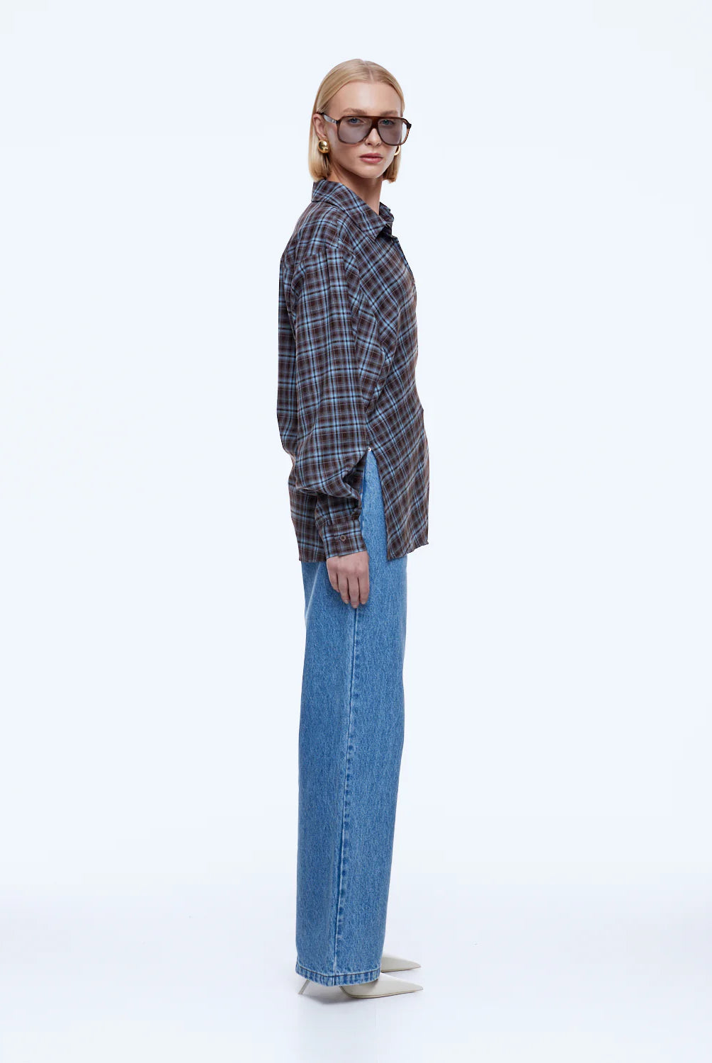Ena Pelly - Bobbi Check Shirt (Brown/Blue) Ena Pelly