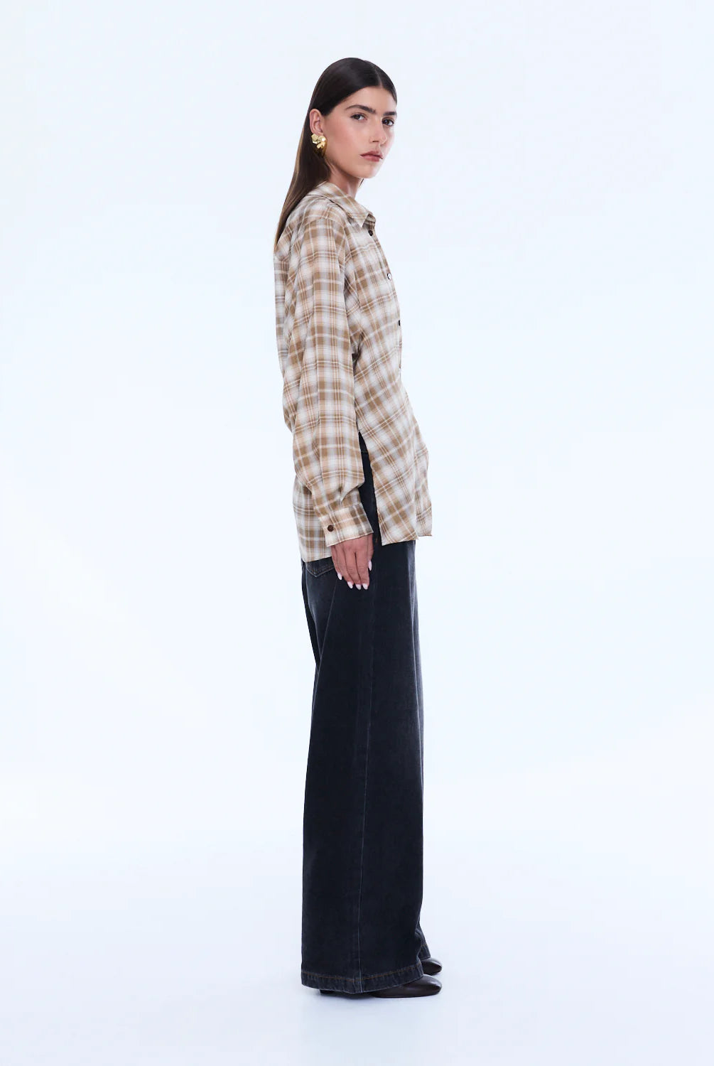 Ena Pelly - Bobbi Check Shirt (Brown) Ena Pelly