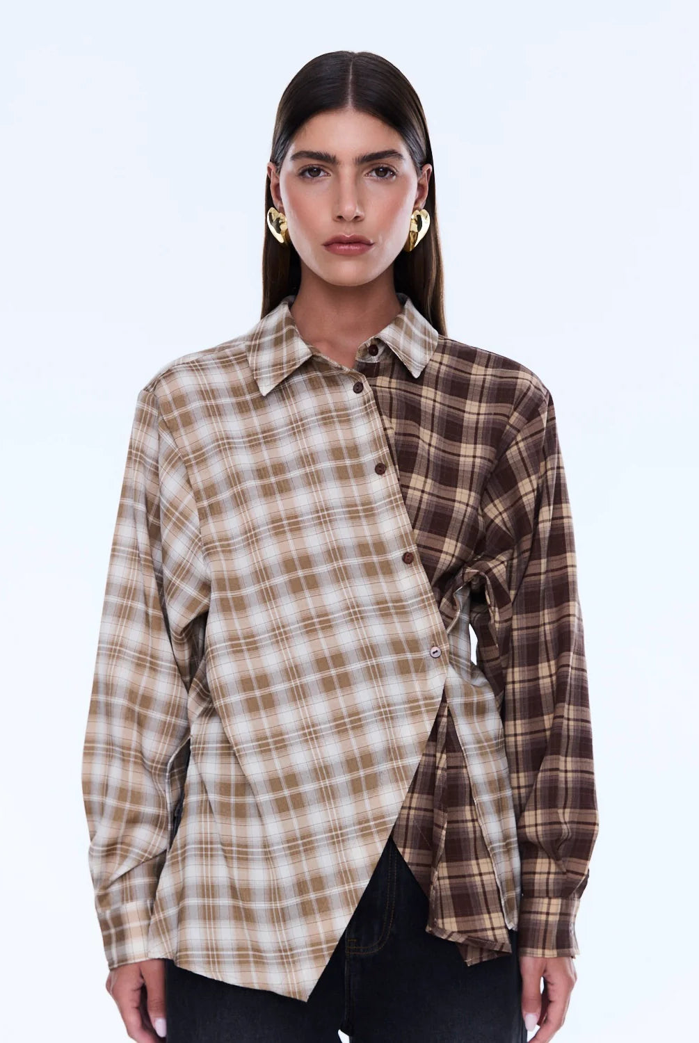 Ena Pelly - Bobbi Check Shirt (Brown) Ena Pelly