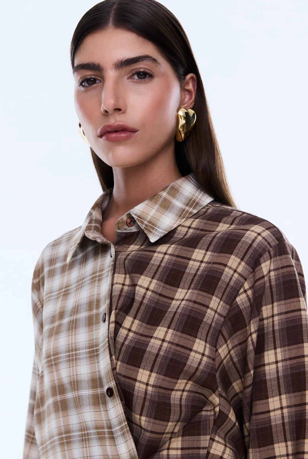 Ena Pelly - Bobbi Check Shirt (Brown) Ena Pelly