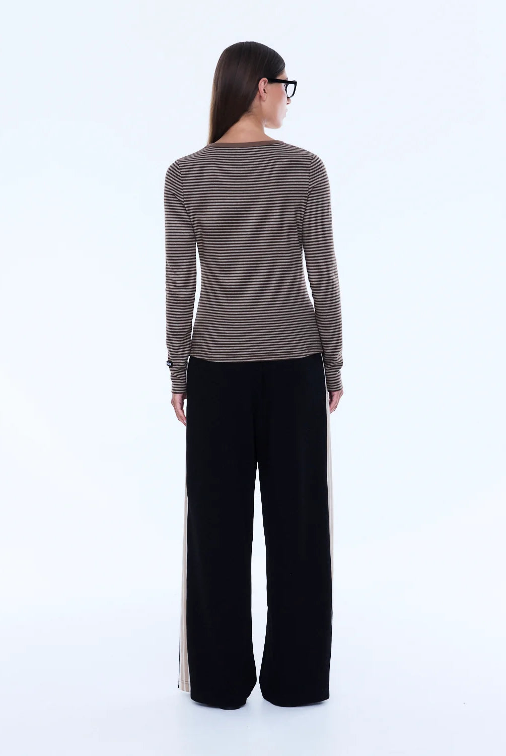 Ena Pelly - Piper Long Sleeve Stripe Top (Sand Stripe) Ena Pelly