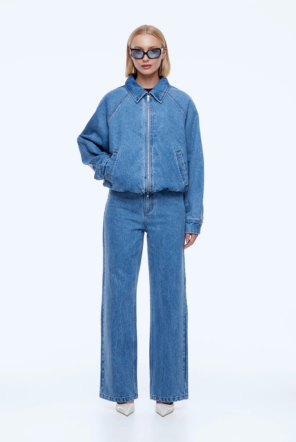 Ena Pelly - Billy Denim Bomber (Light Indigo) Dear Blackbird Boutique