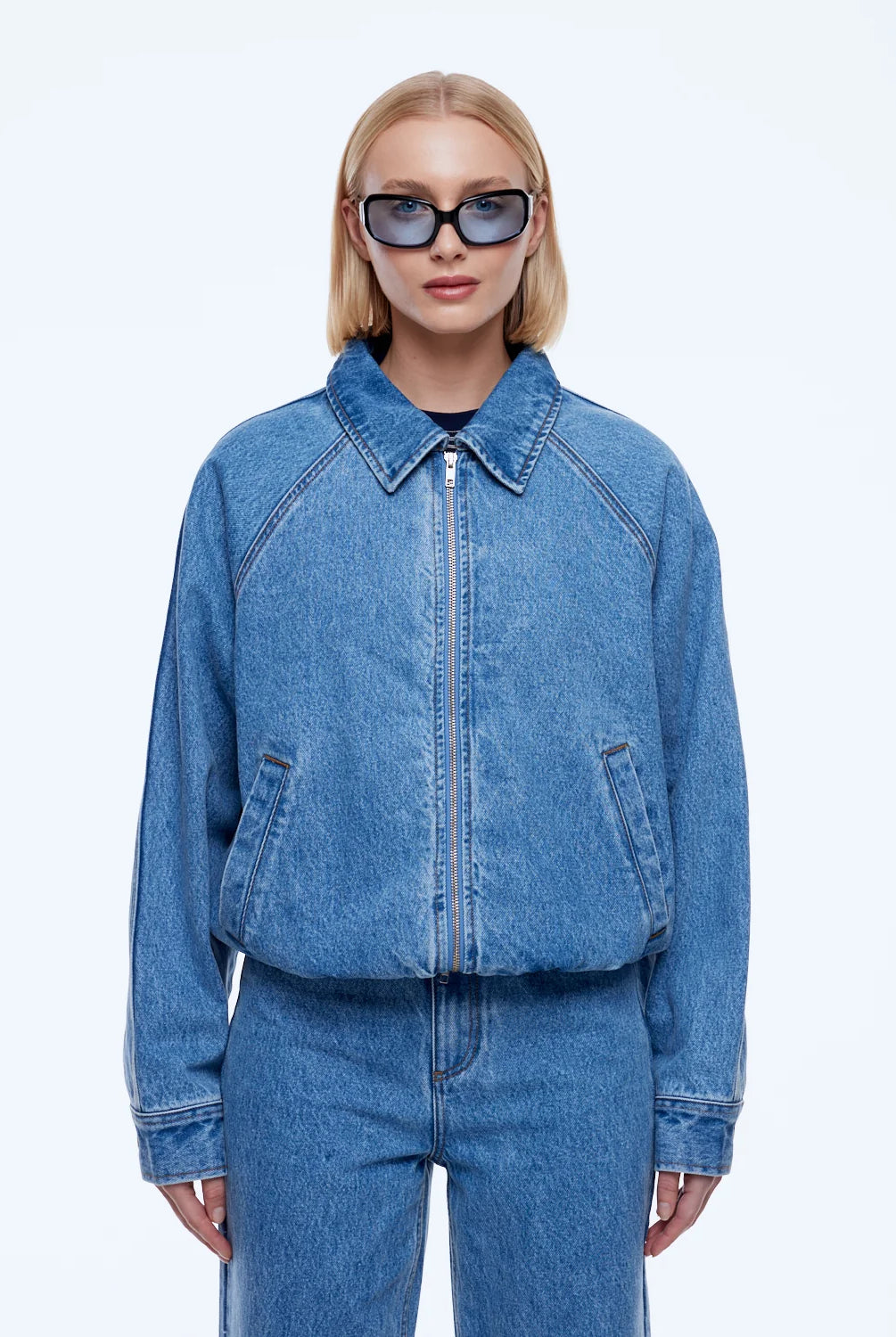 Ena Pelly - Billy Denim Bomber (Light Indigo) Dear Blackbird Boutique
