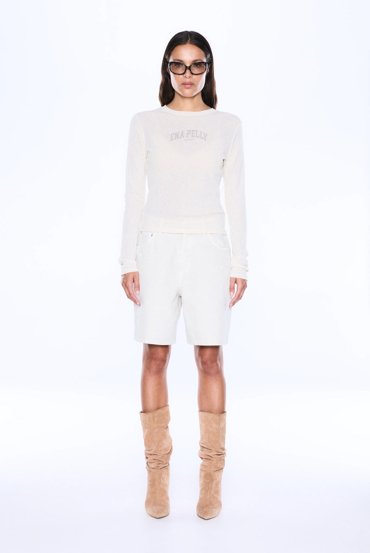Ena Pelly - Niesha Long Sleeve Top (Ecru) Ena Pelly
