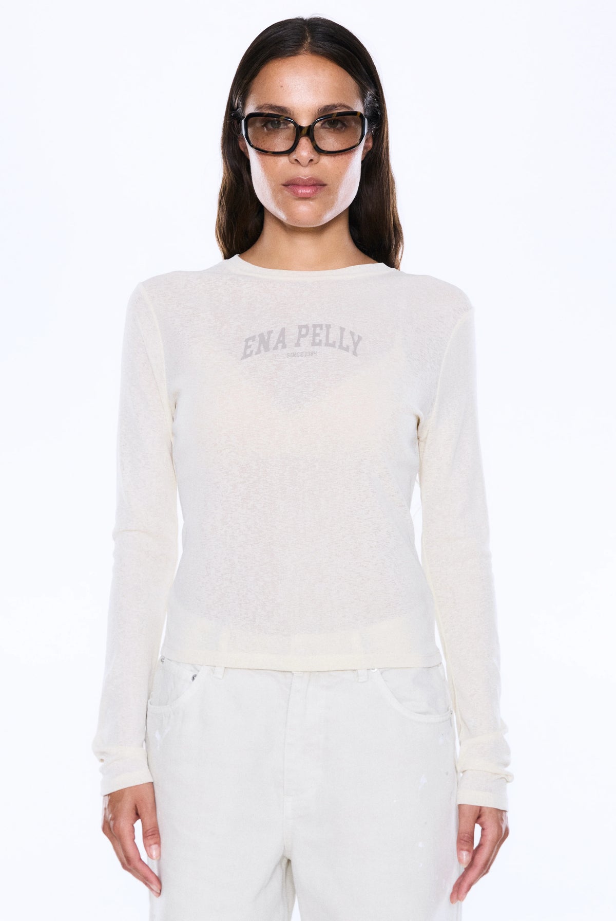 Ena Pelly - Niesha Long Sleeve Top (Ecru) Ena Pelly
