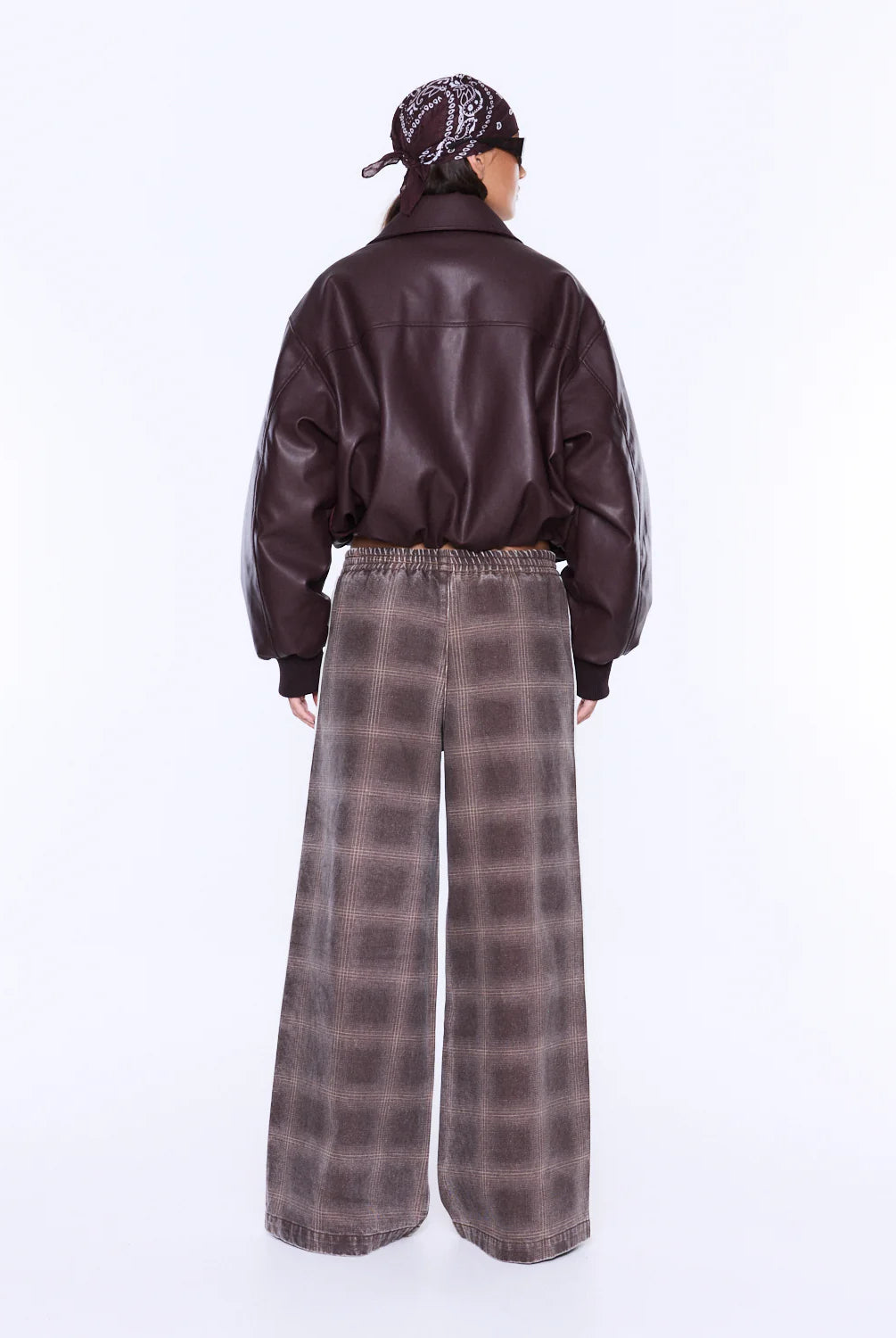 Ena Pelly - Myla Wide Leg Pant (Burgundy Check) Ena Pelly