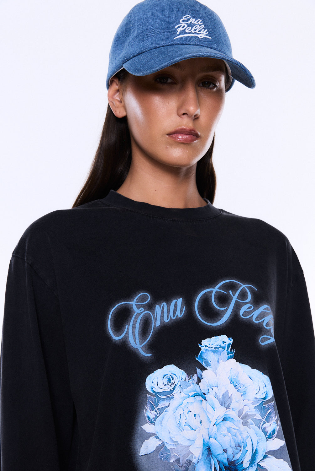 Ena Pelly - Elsa Long Sleeve Relaxed Tee (Vintage Black) Ena Pelly