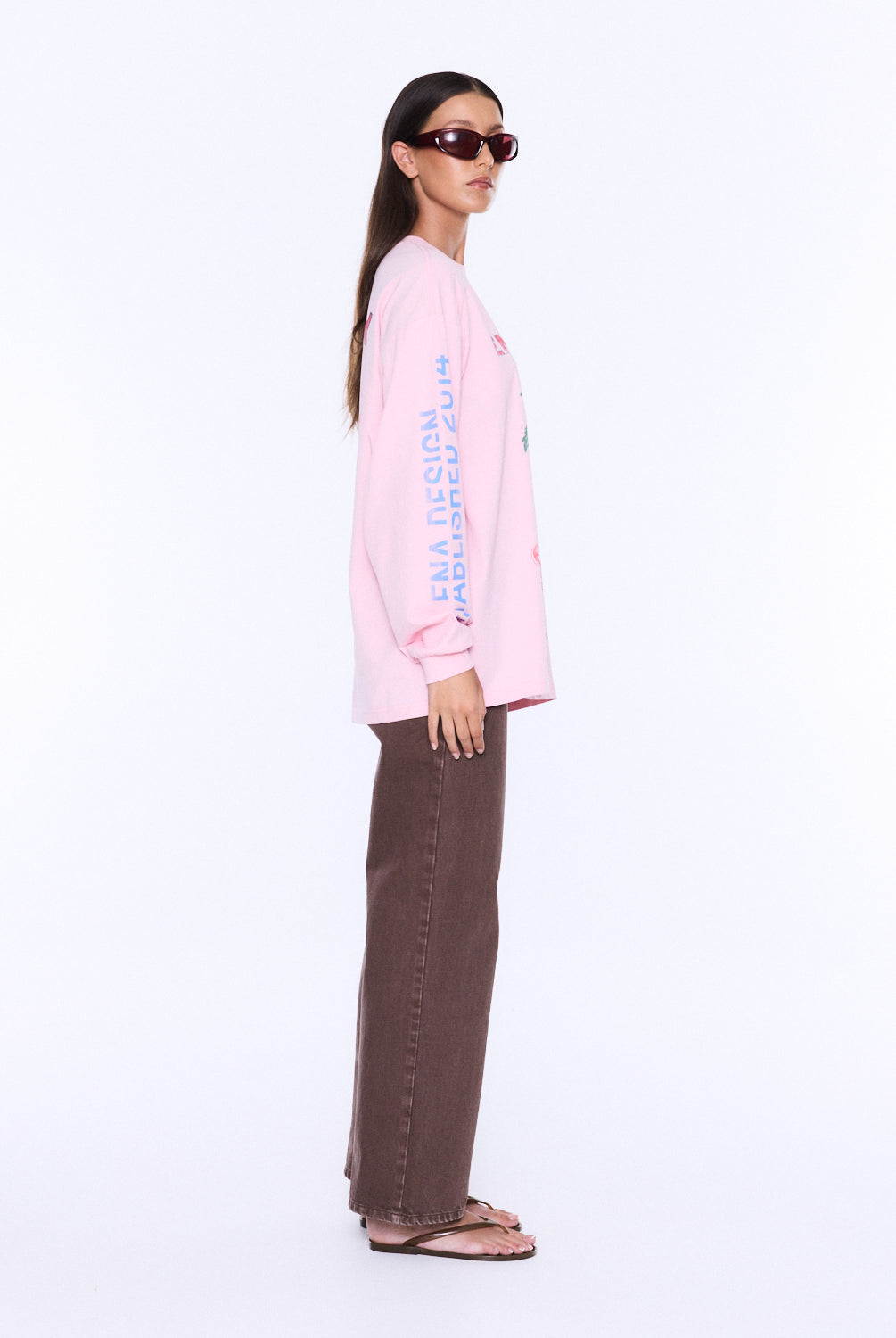 Ena Pelly - Hailey Long Sleeve Cuffed Tee (Blush Pink) Ena Pelly